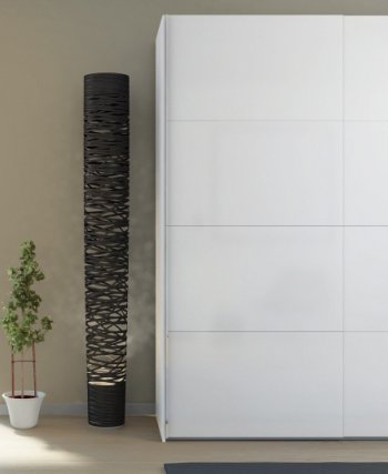 TVILUM Firenze garderobeskab- Hvidt MDF, smal, 2 skydelger