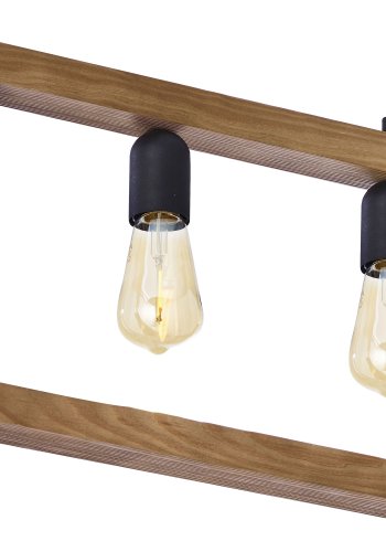 TK Metro loftlampe - natur tr og sort metal