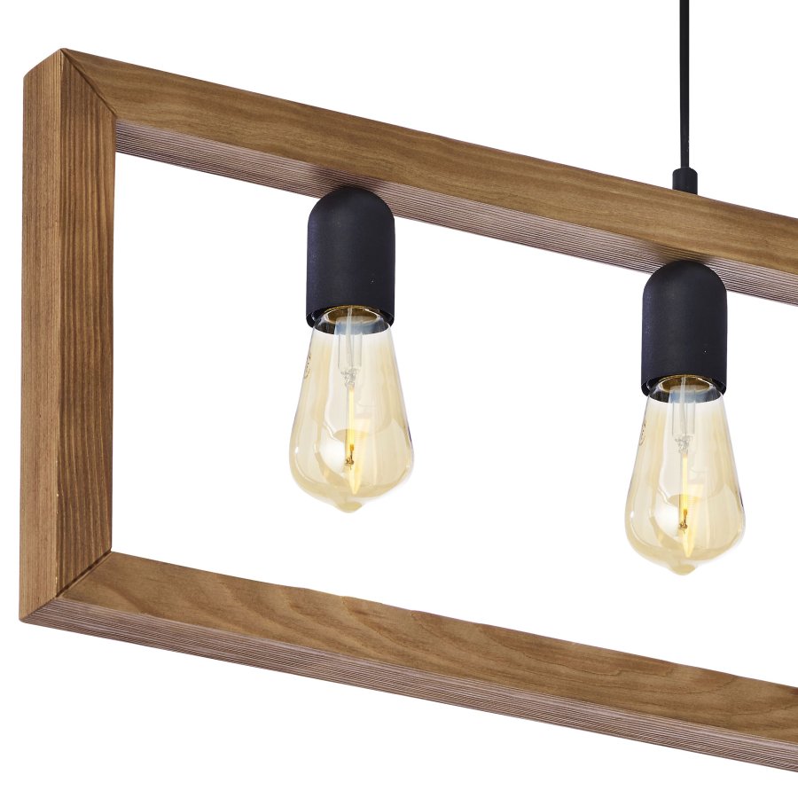 TK Metro loftlampe - natur tr og sort metal