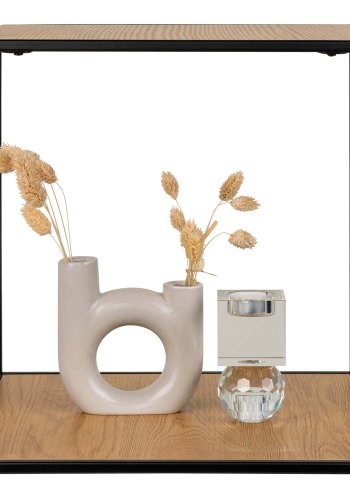 HOUSE NORDIC Vita vghylde - natur melamin og sort stl (36x36x36)