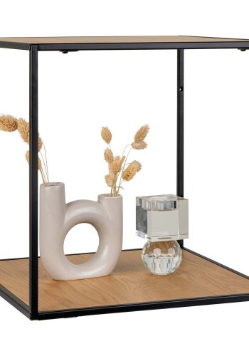 HOUSE NORDIC Vita vghylde - natur melamin og sort stl (36x36x36)