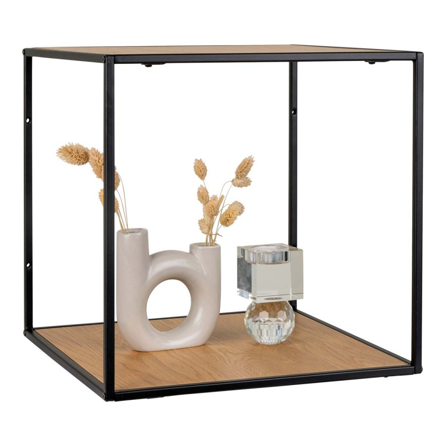 HOUSE NORDIC Vita vghylde - natur melamin og sort stl (36x36x36)