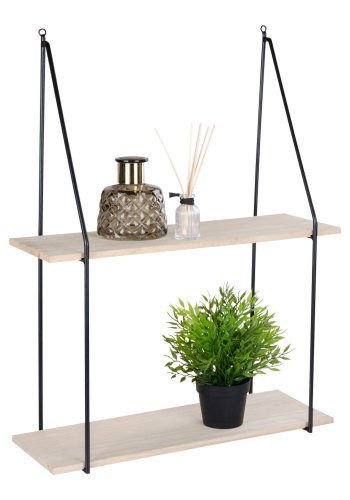 HOUSE NORDIC rektangulr Haag vghylde - tr og sort stl (72x55)