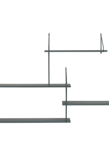 HOUSE NORDIC Harlem vghylde, m. 4 hylder - grn kejsertr og grn stl