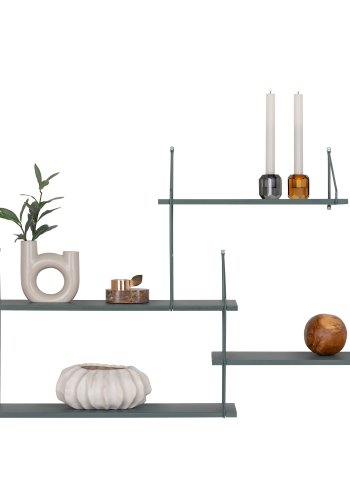 HOUSE NORDIC Harlem vghylde, m. 4 hylder - grn kejsertr og grn stl