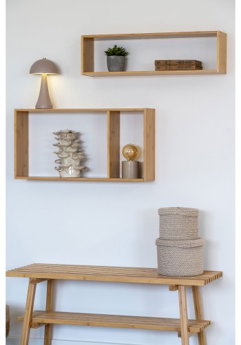 HOUSE NORDIC Ember vghylde, m. 2 rum, rektangulr - natur bambus (70x15x35,5)