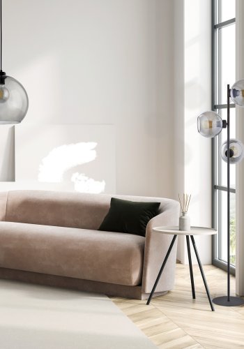 TK Cubus loftlampe - grafit glas og sort metal