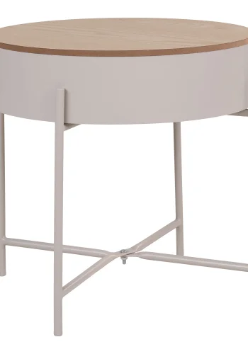 HOUSE NORDIC Sisco hjrnebord, m. opbevaring - beige melamin og lysegr stl (40)