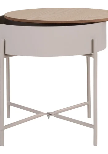 HOUSE NORDIC Sisco hjrnebord, m. opbevaring - beige melamin og lysegr stl (40)