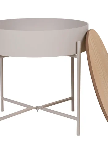 HOUSE NORDIC Sisco hjrnebord, m. opbevaring - beige melamin og lysegr stl (40)