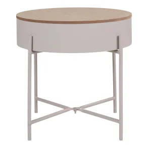 HOUSE NORDIC Sisco hjrnebord, m. opbevaring - beige melamin og lysegr stl (40)
