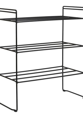 HOUSE NORDIC Swansea skoreol, m. 3 hylder - sort stl (49,5x25x60)