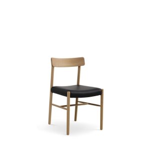 Sydney spisebordsstol - sort lder og natur eg