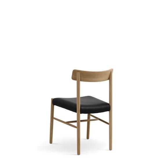 Sydney spisebordsstol - sort lder og natur eg