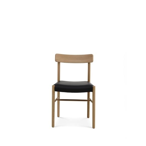 Sydney spisebordsstol - sort lder og natur eg