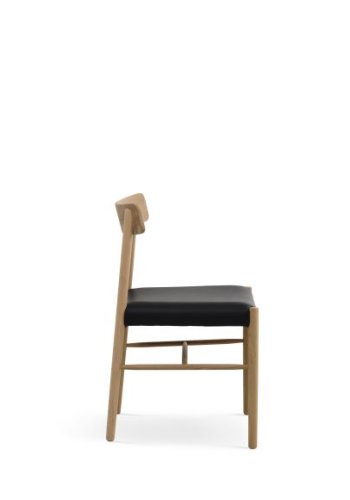 Sydney spisebordsstol - sort lder og natur eg