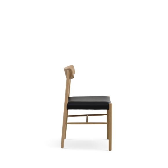 Sydney spisebordsstol - sort lder og natur eg