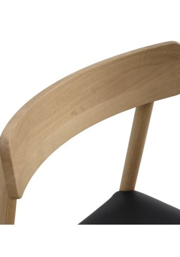 Sydney spisebordsstol - sort lder og natur eg