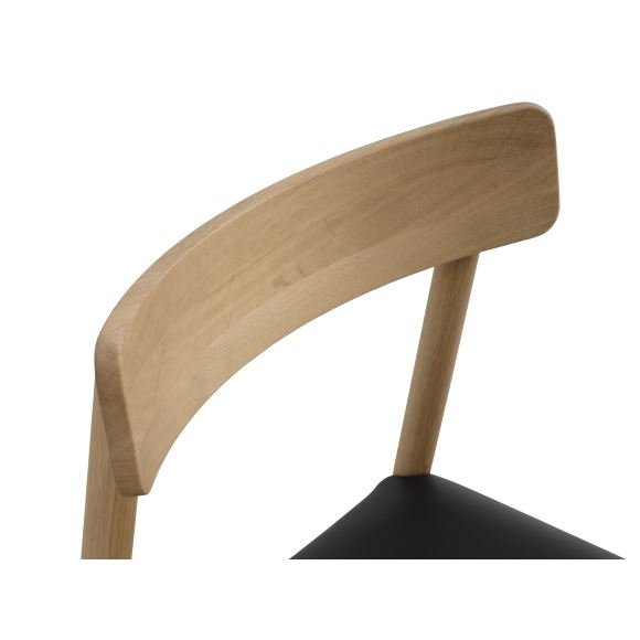 Sydney spisebordsstol - sort lder og natur eg