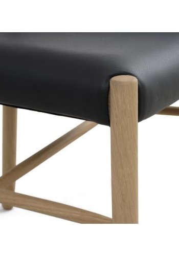 Sydney spisebordsstol - sort lder og natur eg