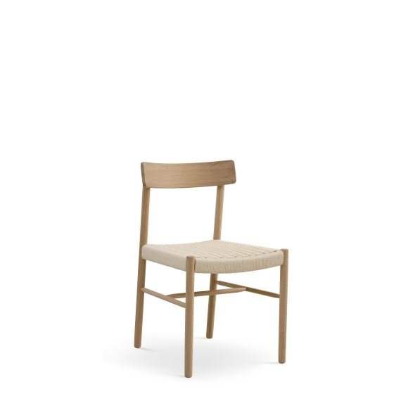 Sydney spisebordsstol - natur rattan flet og natur eg