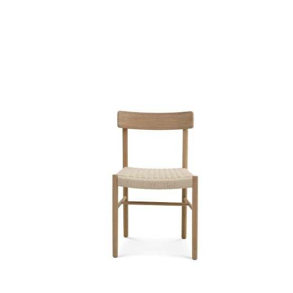 Sydney spisebordsstol - natur rattan flet og natur eg