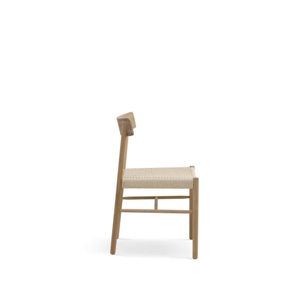Sydney spisebordsstol - natur rattan flet og natur eg