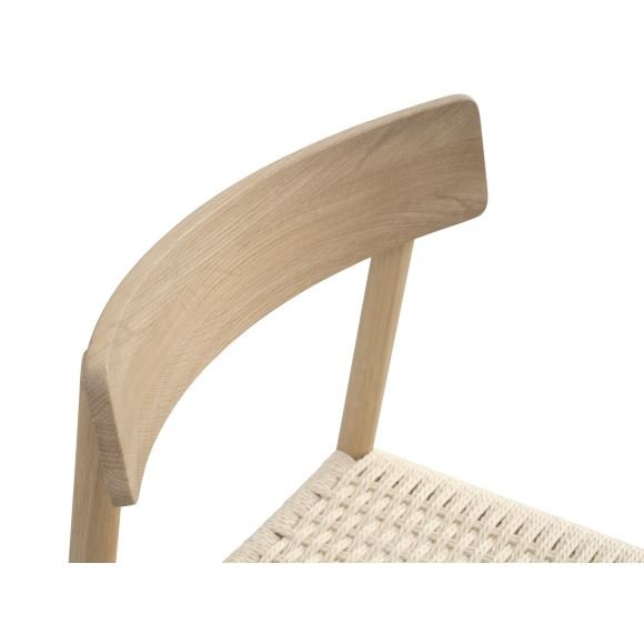 Sydney spisebordsstol - natur rattan flet og natur eg