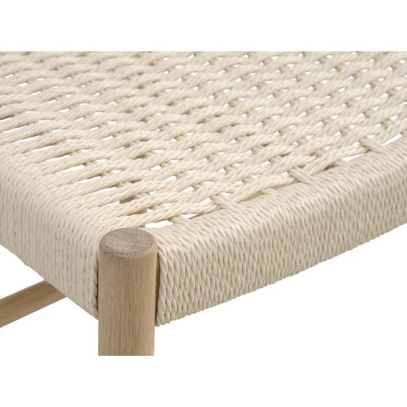 Sydney spisebordsstol - natur rattan flet og natur eg