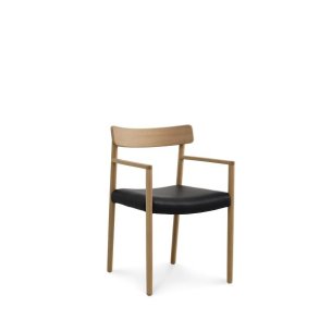 Sydney spisebordsstol, m. armln - sort lder og natur eg