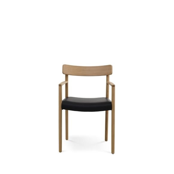 Sydney spisebordsstol, m. armln - sort lder og natur eg