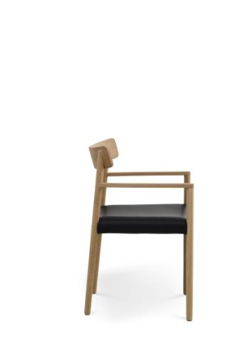 Sydney spisebordsstol, m. armln - sort lder og natur eg