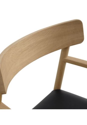 Sydney spisebordsstol, m. armln - sort lder og natur eg