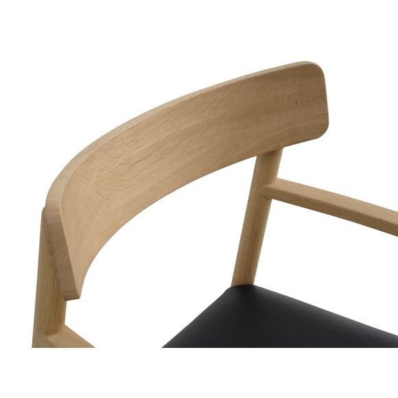 Sydney spisebordsstol, m. armln - sort lder og natur eg