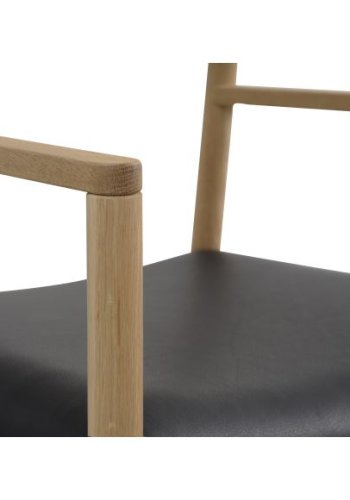 Sydney spisebordsstol, m. armln - sort lder og natur eg