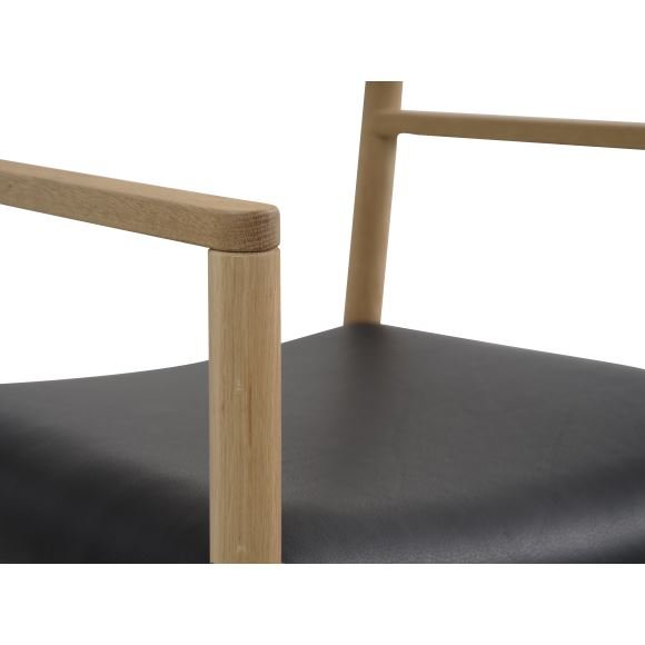 Sydney spisebordsstol, m. armln - sort lder og natur eg