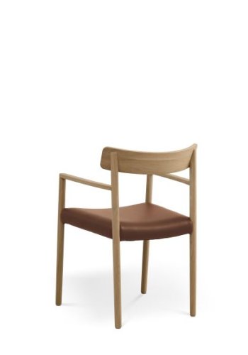 Sydney spisebordsstol, m. armln - cognac lder og natur eg