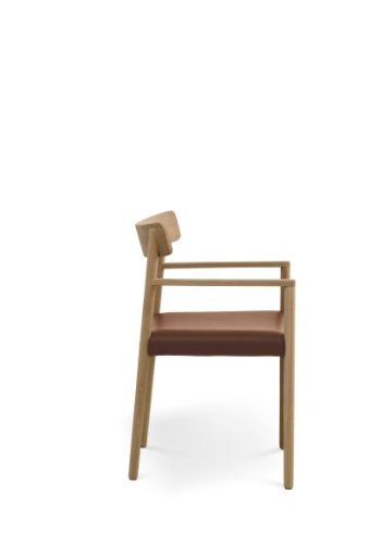 Sydney spisebordsstol, m. armln - cognac lder og natur eg