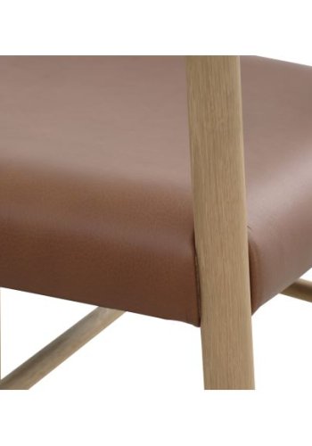Sydney spisebordsstol, m. armln - cognac lder og natur eg