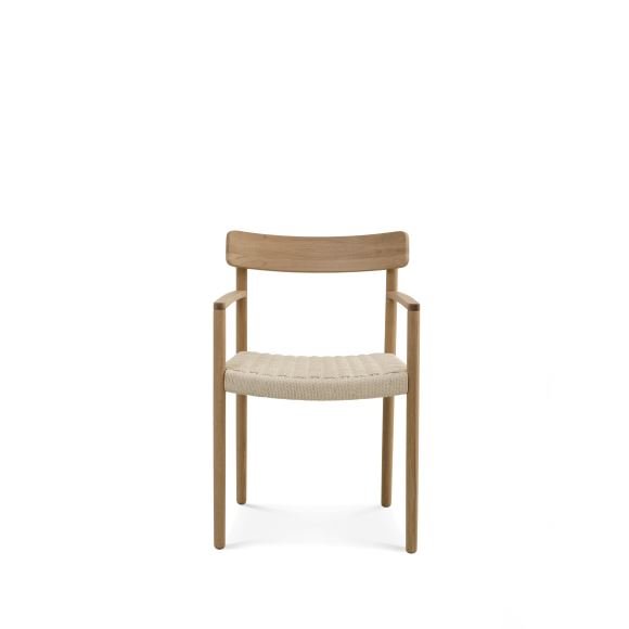 Sydney spisebordsstol, m. armln - natur rattan flet og natur eg