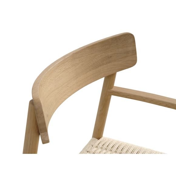 Sydney spisebordsstol, m. armln - natur rattan flet og natur eg