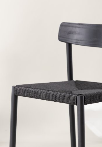 VIND COLLECTION Malmön spisebordsstol - sort tr, reb og stl
