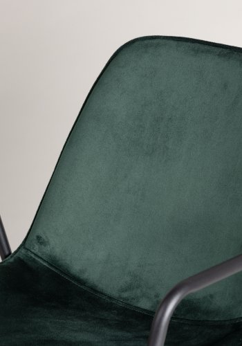 VIND COLLECTION Klädesholmen spisebordsstol, m. armln - mrkegrn polyester fljl og sort stl