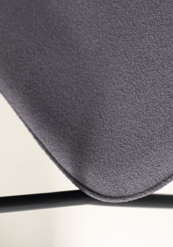 VIND COLLECTION Klädesholmen spisebordsstol, m. armln - mrkegr bouclé stof og sort stl