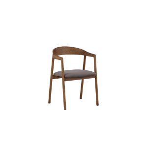 VIND KOLLEKTION Lngön spisebordsstol, m. armln - gr fljl og brun egetr