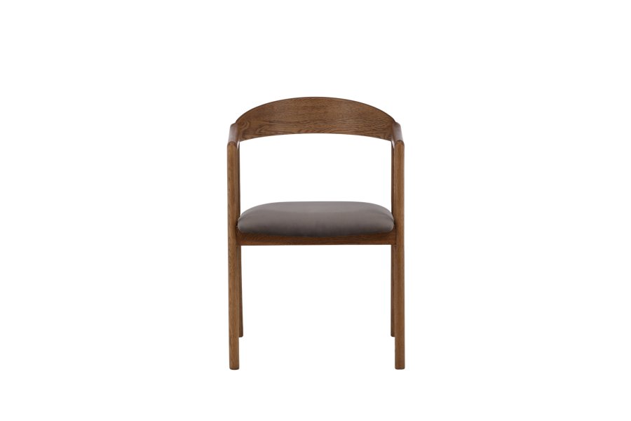 VIND KOLLEKTION Lngön spisebordsstol, m. armln - gr fljl og brun egetr