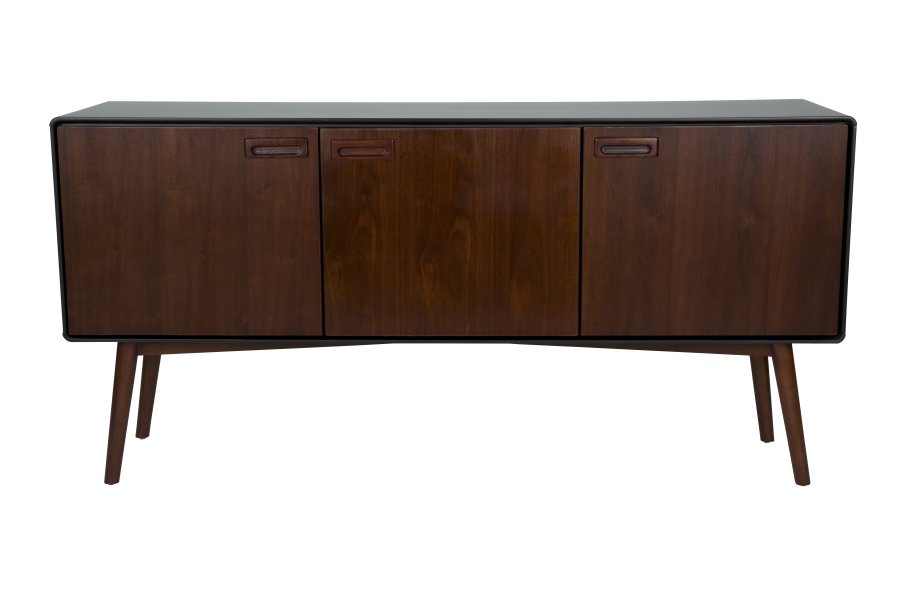 DUTCHBONE Juju sknk, Hj, m. 3 lge og 3 hylder - brun valnddefinér/asketr og sort finér