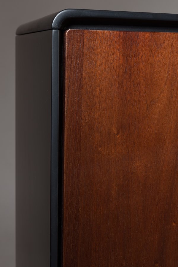 DUTCHBONE Juju sknk, Hj, m. 3 lge og 3 hylder - brun valnddefinér/asketr og sort finér