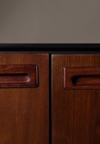 DUTCHBONE Juju sknk, Hj, m. 3 lge og 3 hylder - brun valnddefinér/asketr og sort finér