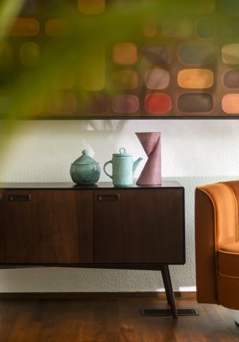 DUTCHBONE Juju sknk, Hj, m. 3 lge og 3 hylder - brun valnddefinér/asketr og sort finér